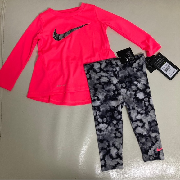 Nike Dri-fit baby pink cute leggings set 2037